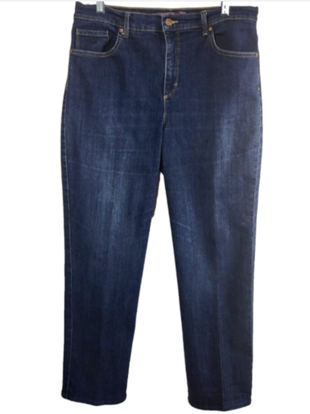 Gloria Vanderbilt Amanda Size 12 Blue Denim Jeans Cotton Stretch 33 x 29 inches